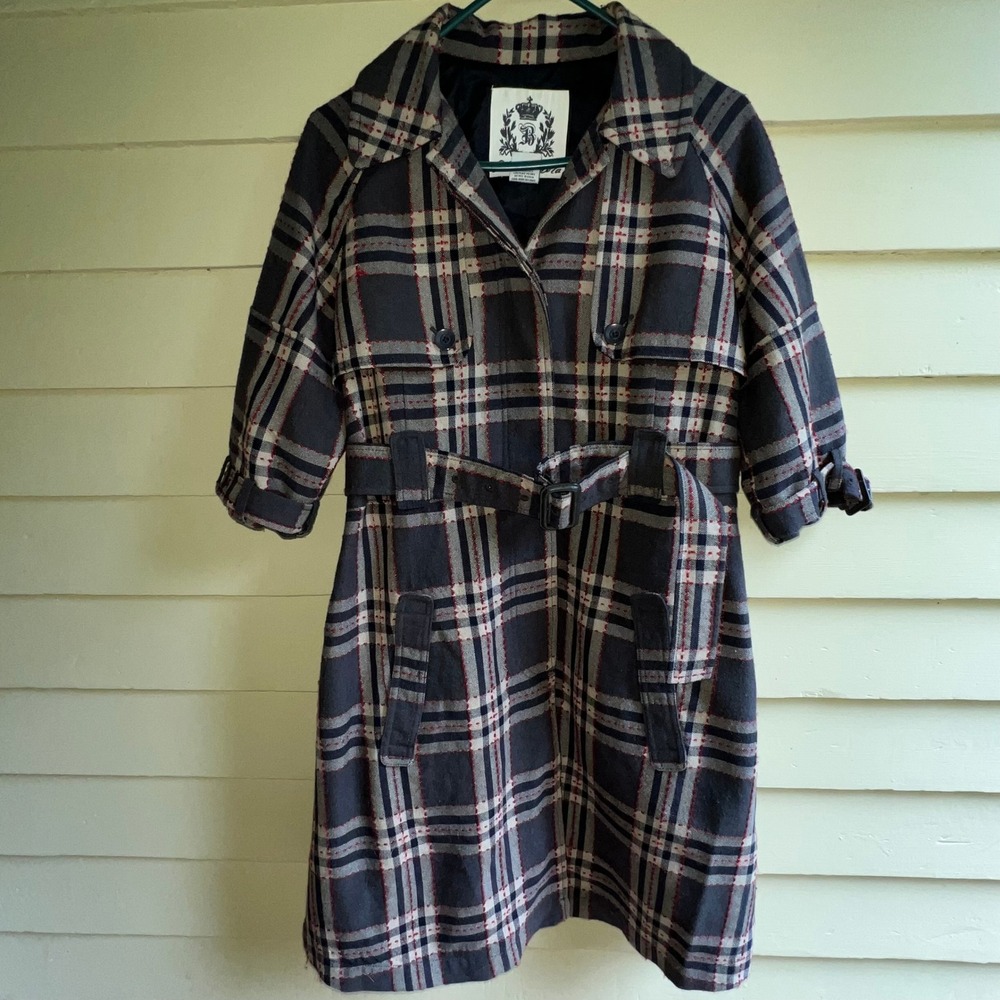 B. B. DAKOTA You Oughta Know Plaid Wool Blend Coat